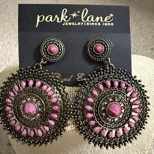 Park Lane Pink and Gold Ornate Earrings